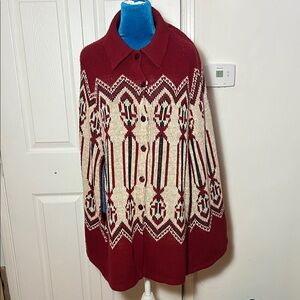 Vintage Sturbridge By Roosevelt Button Down Poncho